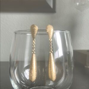 Elegant Gold Plated and Sterling Silver Drop Earrings by Charles Garnier
